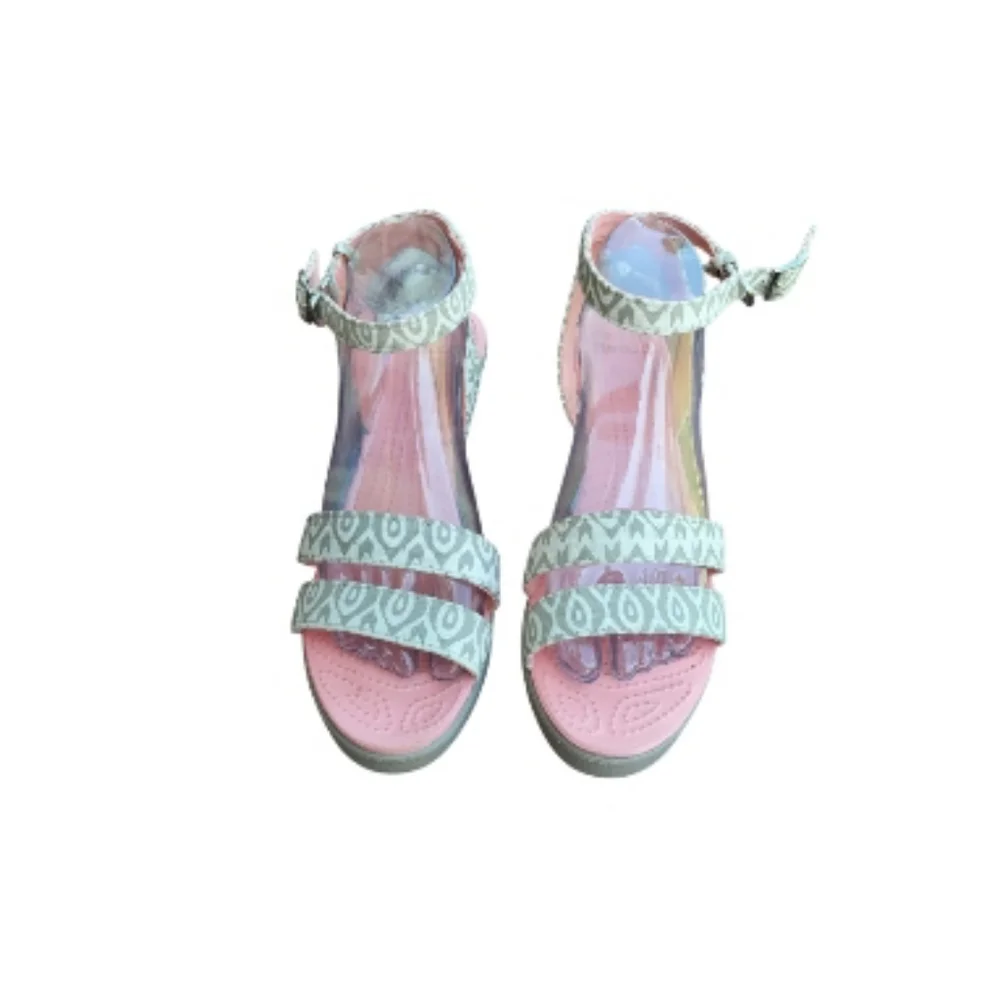 Crocs Leigh Wedge Platform Wedge Stucco Tumbleweed Peach Tan Sandal Shoe Women 9 - Picture 2 of 8